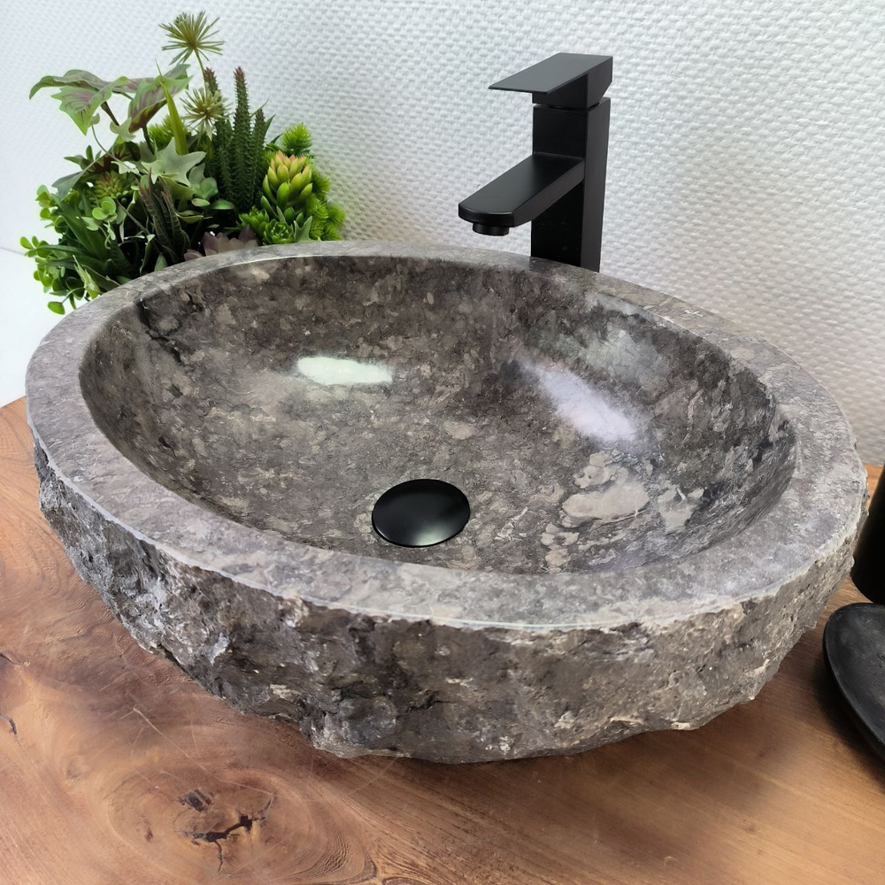 Раковина из мрамора Erozy Grey EM-62957 51*39*16 109