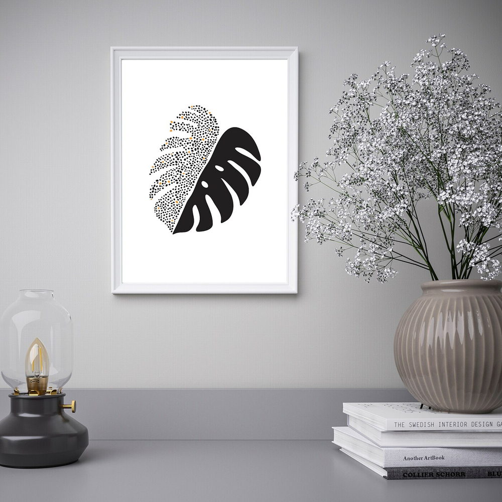 IKEA BILD  (ИКЕА БИЛД)  -  Плакат, графическая монстера, 30x40 см