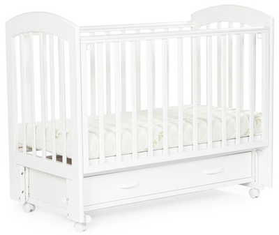 Детская кроватка Bebizaro Regency маятник универсальный с ящиком 01 White