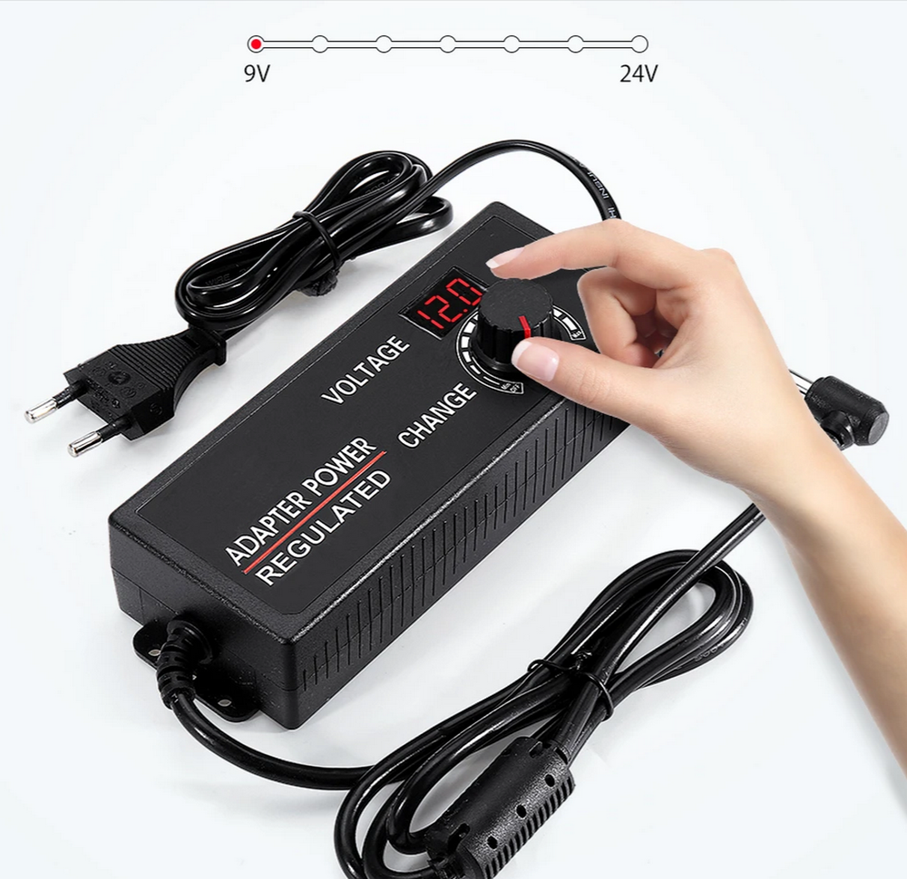 Адаптер регулируемый 9-24v/5A / 5.5мм,угловой HuaZhenYuan