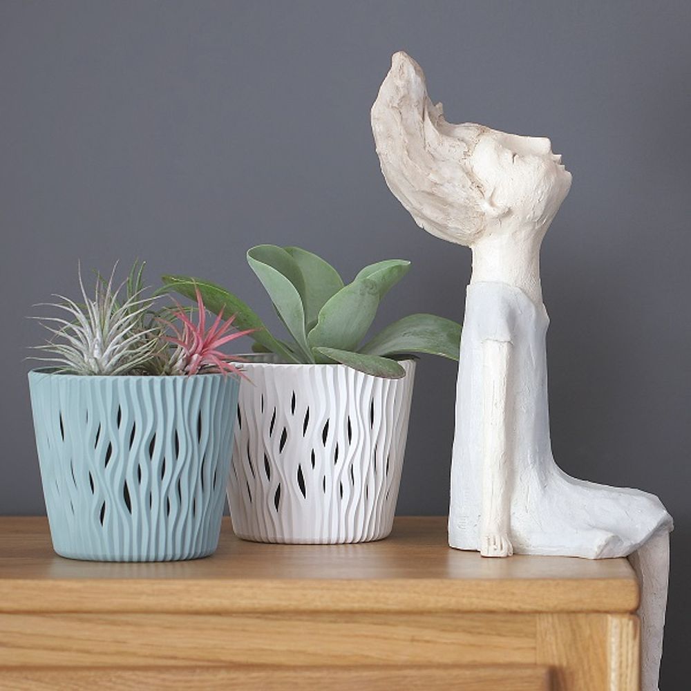 Кашпо для цветов Prosperplast Sandy Round 5л, белый