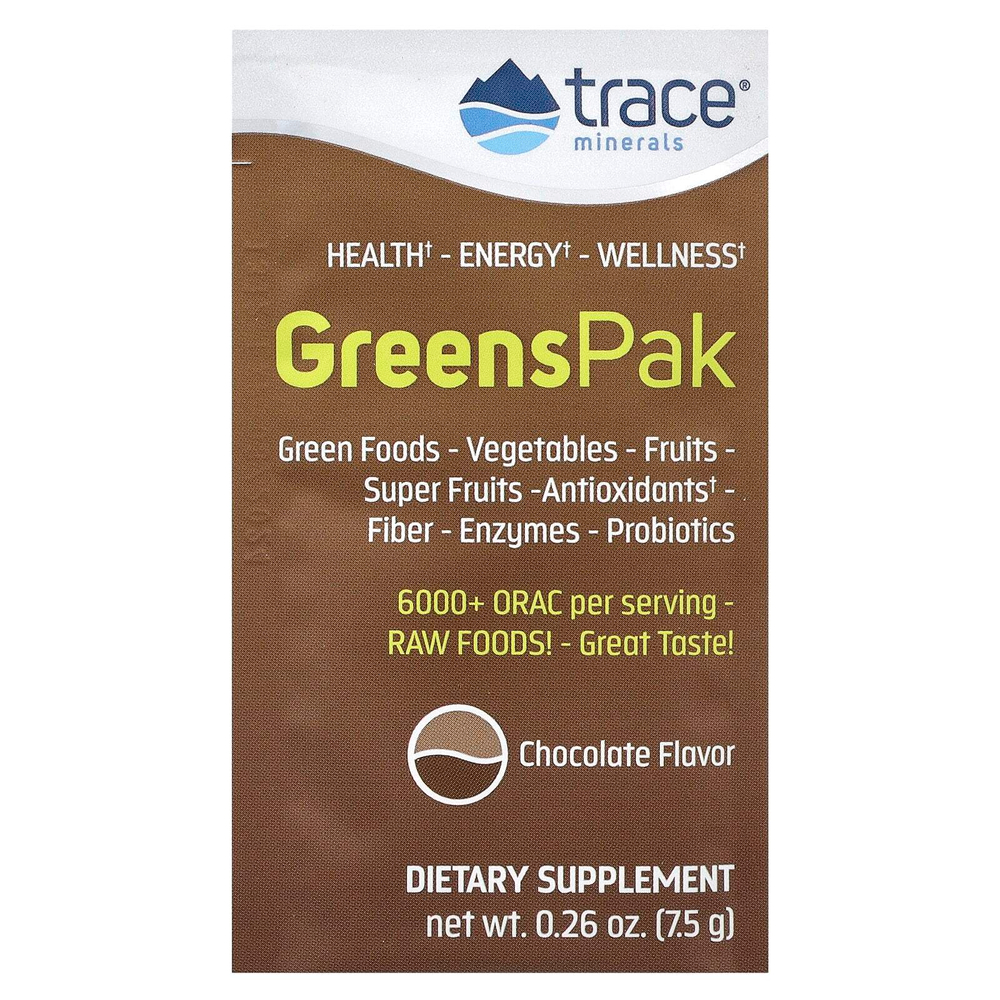 Trace, GreensPak, с шоколадным вкусом, 30 пакетиков, 7,5 г (0,26 унции) каждый