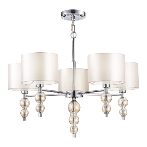 SLE105703-05 Светильник подвесной Хром/Светло-бежевый E14 5*40W RAMER