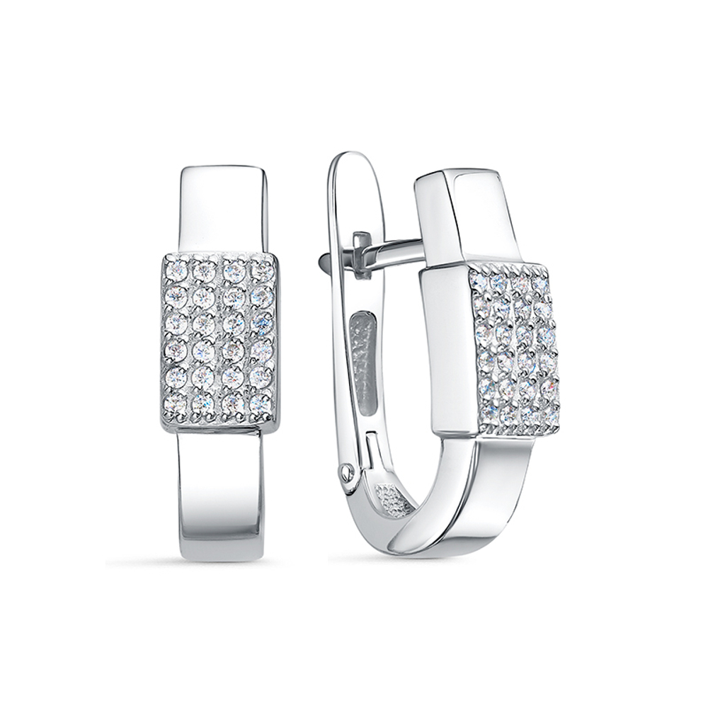 Серьги из серебра 925 пробы с Фианит