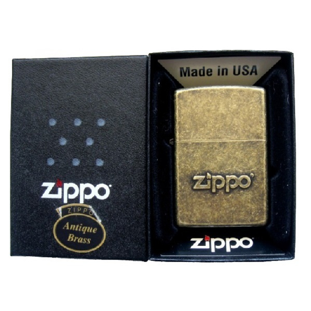 Зажигалка серебристая матовая Zippo Classic с покрытием Antique Brass