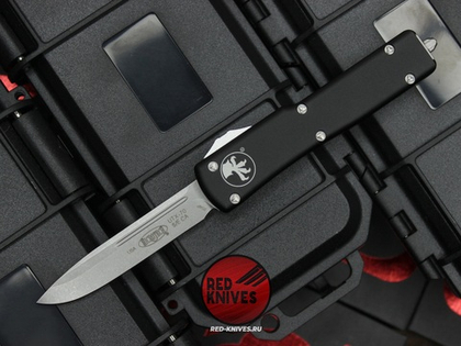 Нож Microtech UTX-70 A+++ Standard S/E - серый апокалиптик клинок, черная рукоять