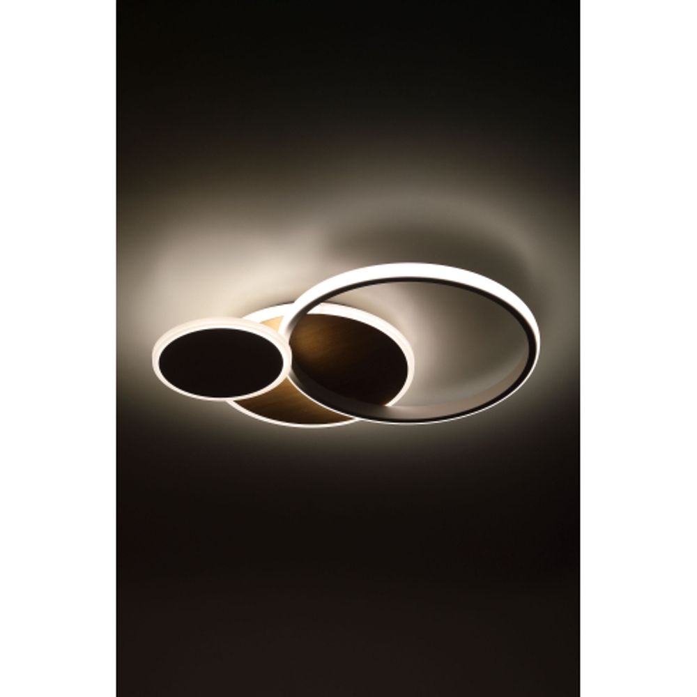 Светильник потолочный светодиодный ЭРА Модерн City CLL-1-60-RC WH+Wood с ДУ 3K-6,5K белый-золото