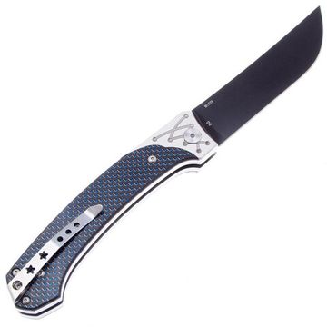 Складной нож Reptilian Пчак-1 blue c клинком из стали D2, рукоять карбон