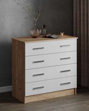 Комод КАТРИН-3 дуб крафт золотой / белый