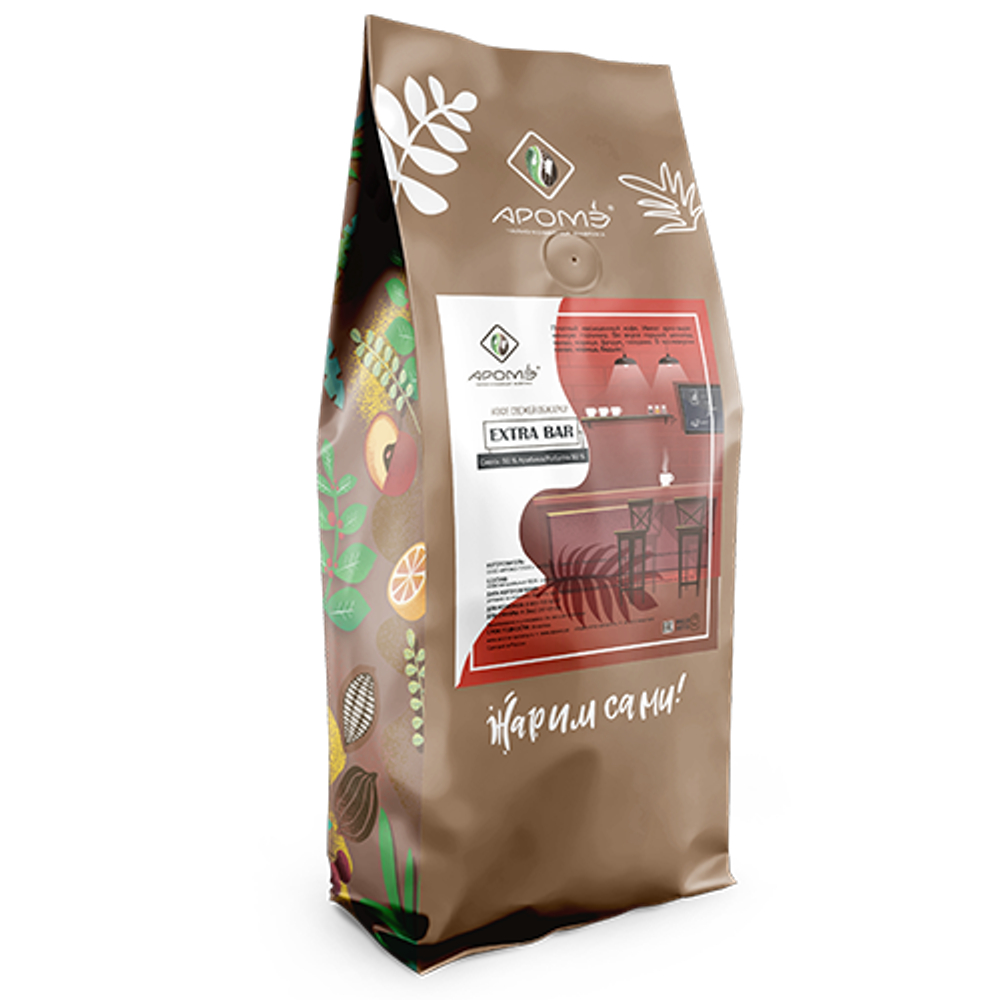 Кофе в зернах Extra Bar Смесь (Французская) арабика 50% робуста 50% в зернах 1 кг