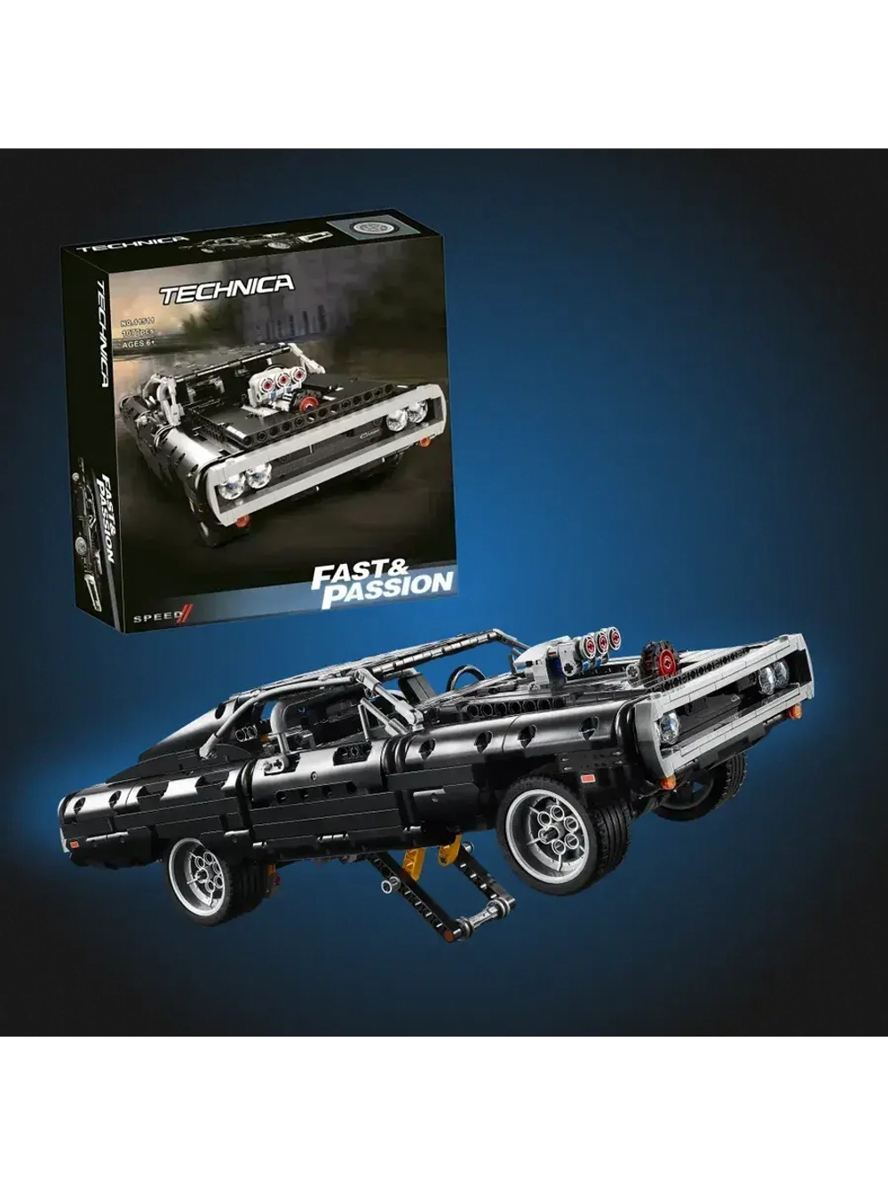 Конструктор Dodge Charger Доминика Торетто 1077 деталей 2338