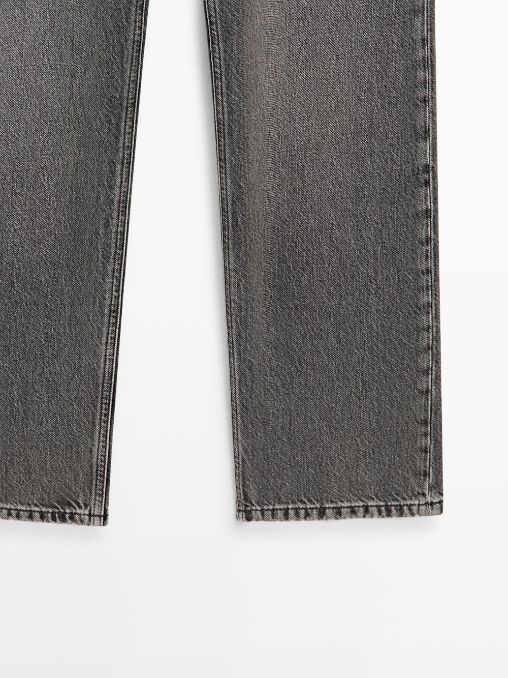 Massimo Dutti Прямые джинсы с высокой талией, угольный