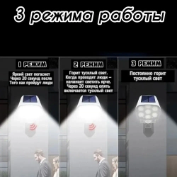 Светильник уличный беспроводной на солнечной батарее с датчиком движения муляж камеры с пультом