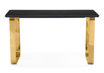 Керамический стол Woodville Селена 4 160х90 черный мрамор, золото