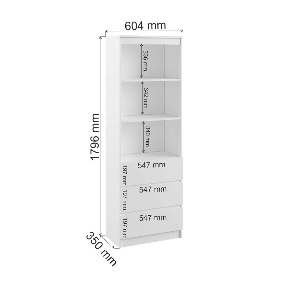 МС Мадера Стеллаж М600 600*1800*350 (лдсп графит новый)
