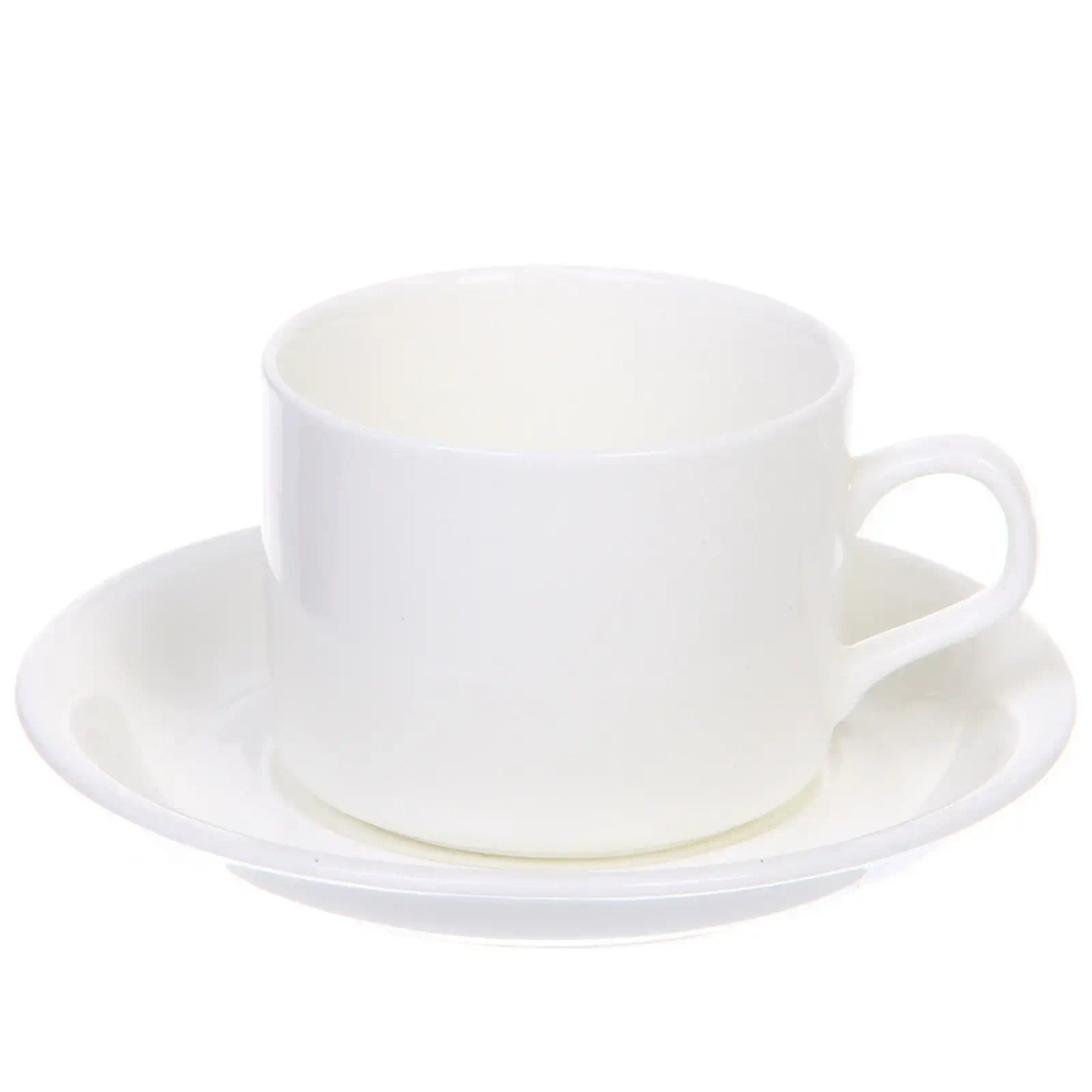Чайный набор 12 предметов «White magic» (6 кружек 200мл+6 блюдец), прямая кружка