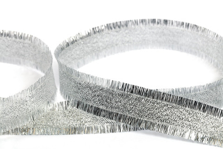 Тесьма металлизированная  с бахромой, 20 мм, под серебро