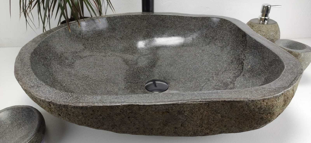Раковина из речного камня RS-6851 (60*52*15)
