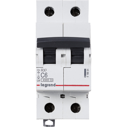 Автоматический выключатель 4,5кА 6А 2П C Rx3 Legrand