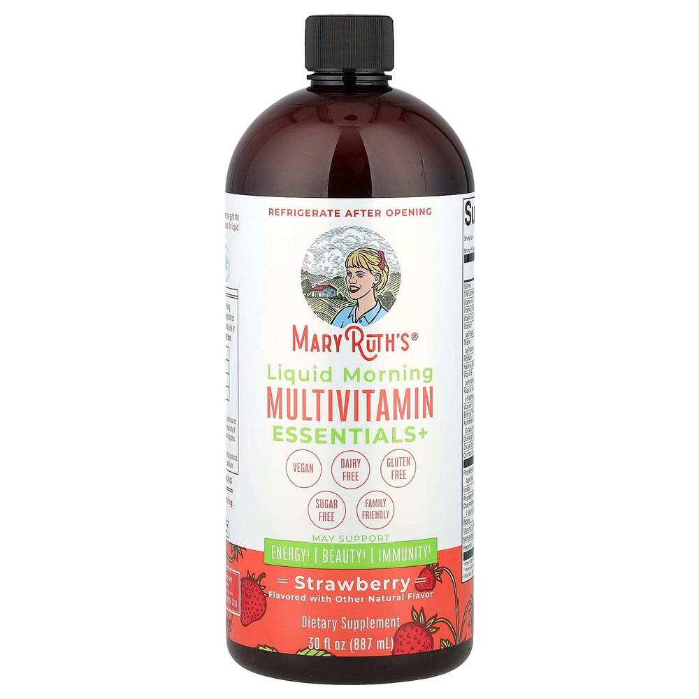 MaryRuth's, Liquid Morning Multivitamin Essentials, утренняя добавка с мультивитаминами, клубника, 946 мл (32 жидк. унции)