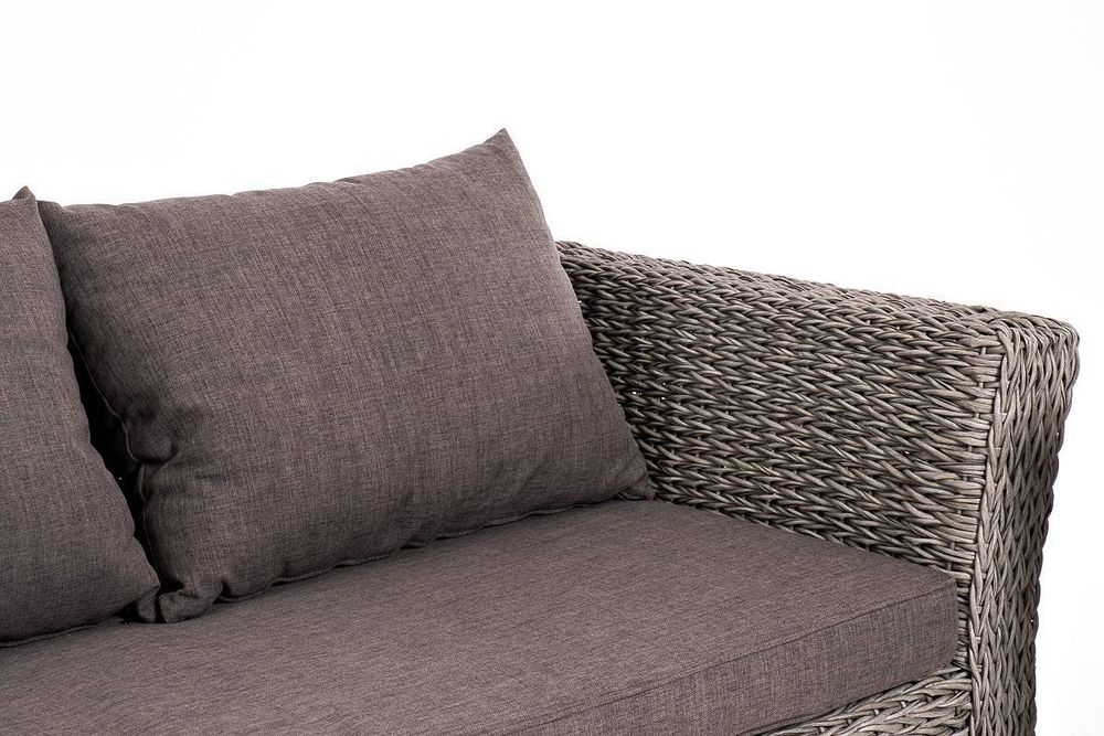 "Капучино" лаунж-зона из искусственного ротанга (гиацинт), цвет серый