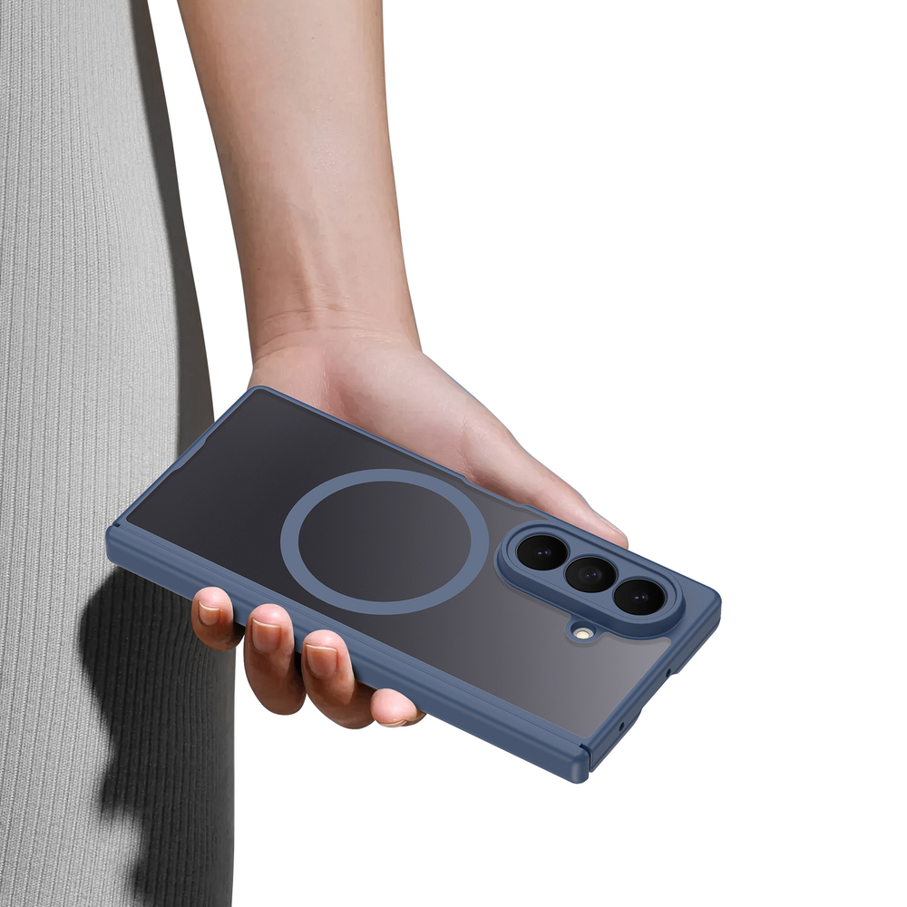 Усиленный чехол синего цвета с MagSafe для Samsung Galaxy Z Fold 8 Ultra, серия Expn Series Magnetic от Dux Ducis
