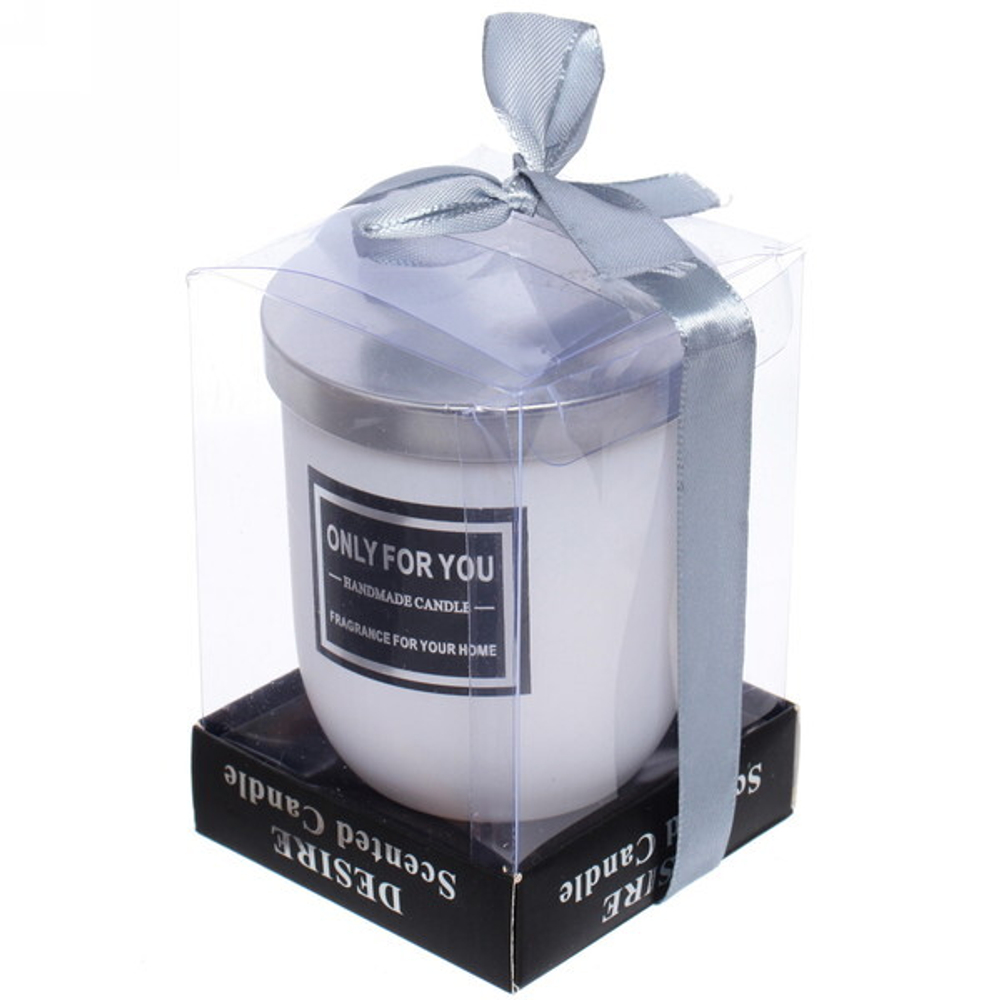 Свеча «Only For You-Roshel» 7*8см в подсвечнике, в подарочной коробке, цвет белый X014