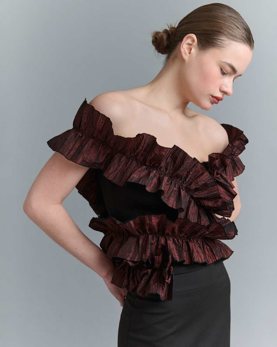 Топ с оборками Замерзшие Цветы