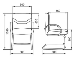 Кресло для руководителя МИНИСТР КОРОТКИЙ ХРОМ КОНФЕРЕНЦ