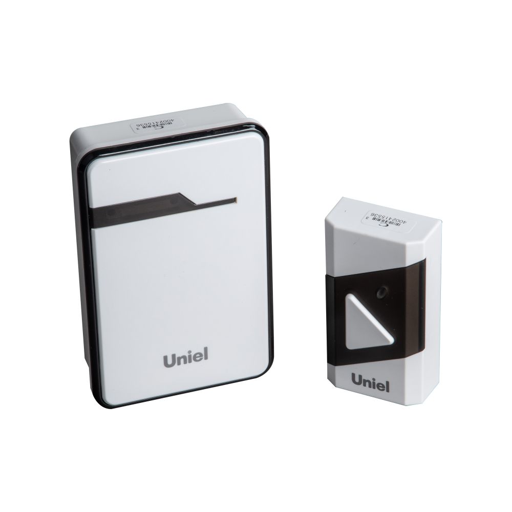 UDB-016W-R1T1-38S-150M-WH-BL Звонок беспроводной. Радиус действия 150м. Белый с черным. ТМ Uniel