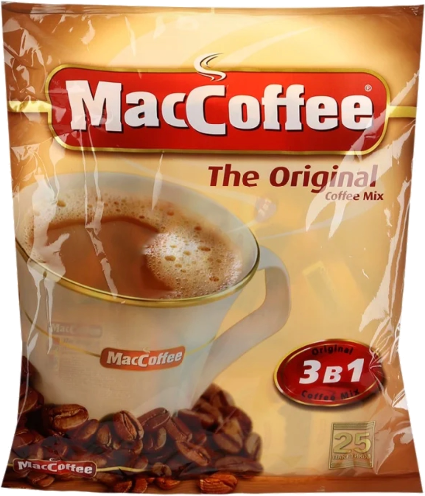 Растворимый кофе MacCoffee The Original 3 в 1, в пакетиках 25 штук