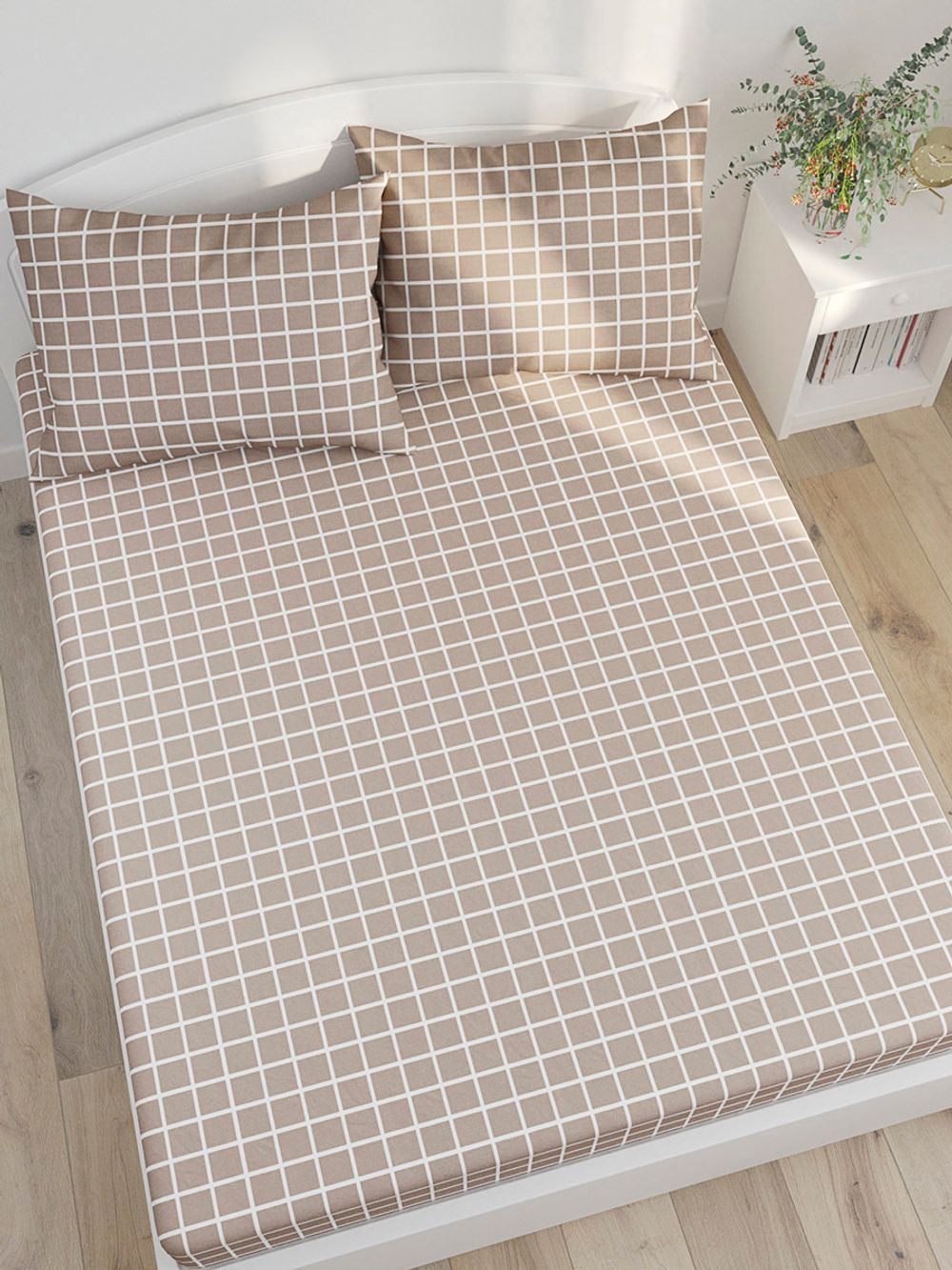 Постельное белье поплин Сказка "Анна" евро Наволочка 70х70 см 2 шт Простынь 240x215 см Пододеяльник 200x215 см