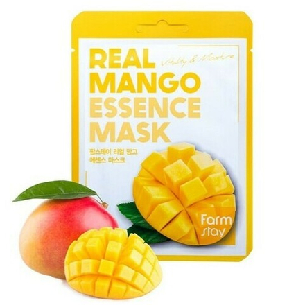 Маска тканевая для лица с экстрактом манго FarmStay  Real mango essence mask, 23мл