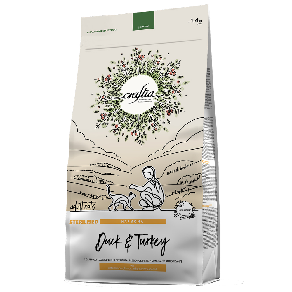 Craftia Harmona Sterilised Cat Утка с Индейкой 1.4кг.