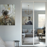 Дверь-купе ARISTO FLAT, зеркало, профиль белый матовый