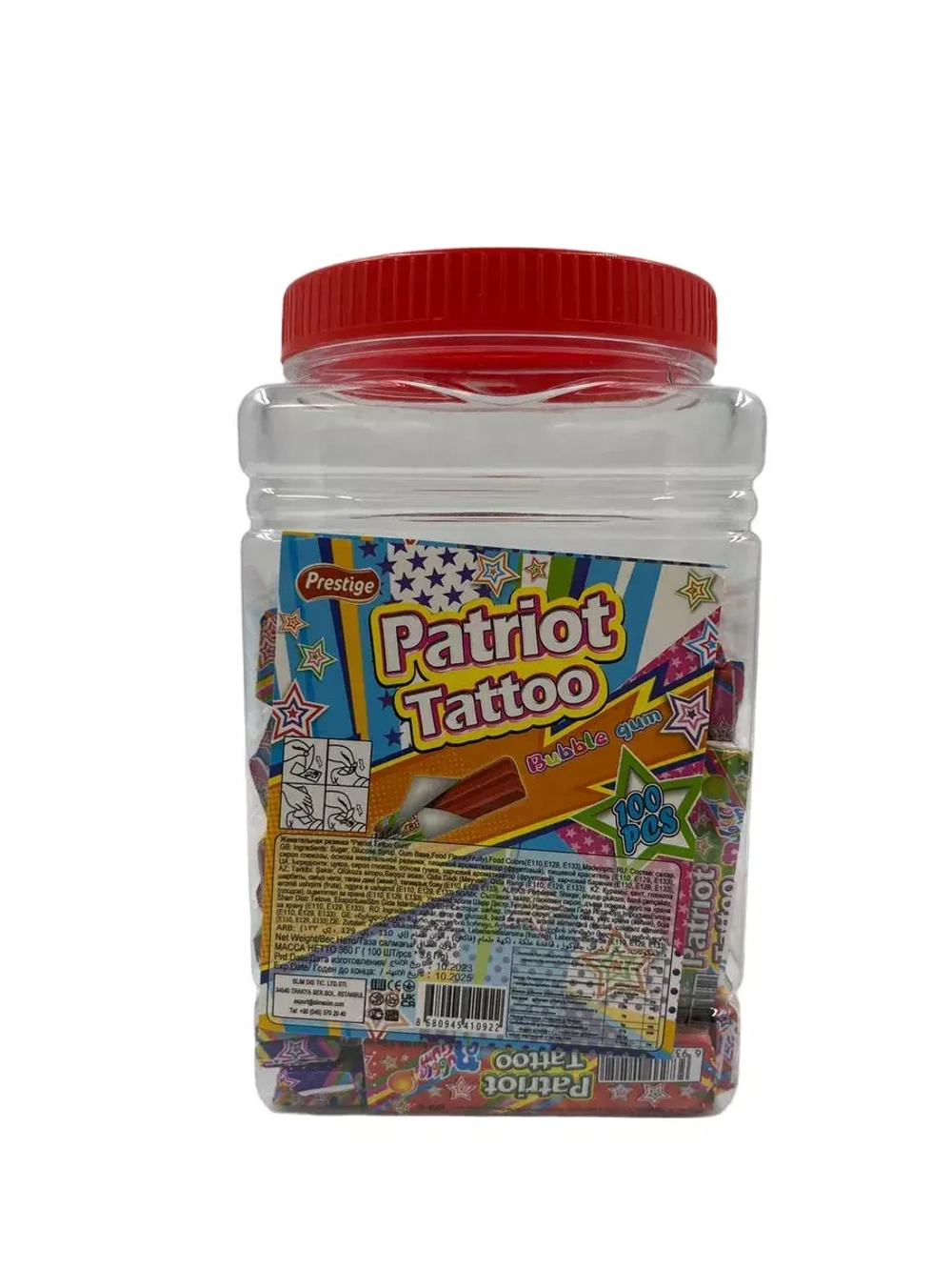 Жевательная резинка в пластинках с татуировками