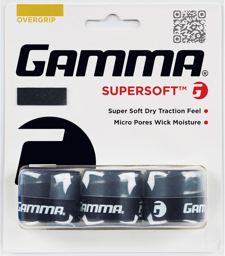 Намотки теннисные Gamma Supersoft black 3P