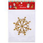 Наклейка на стекло 14*17 см,»Снежинка резная», Золото