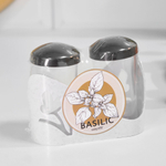 Набор для специй 2 предмета "Basilic", белый мрамор