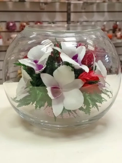 натуральные цветы в стекле, вакуум