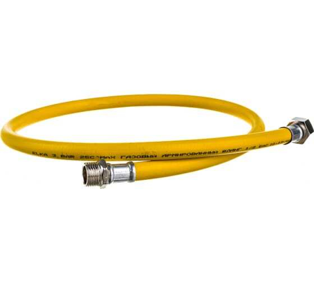 Газовая подводка, желтая 1/2 г/ш 150 см (000968)(010338)