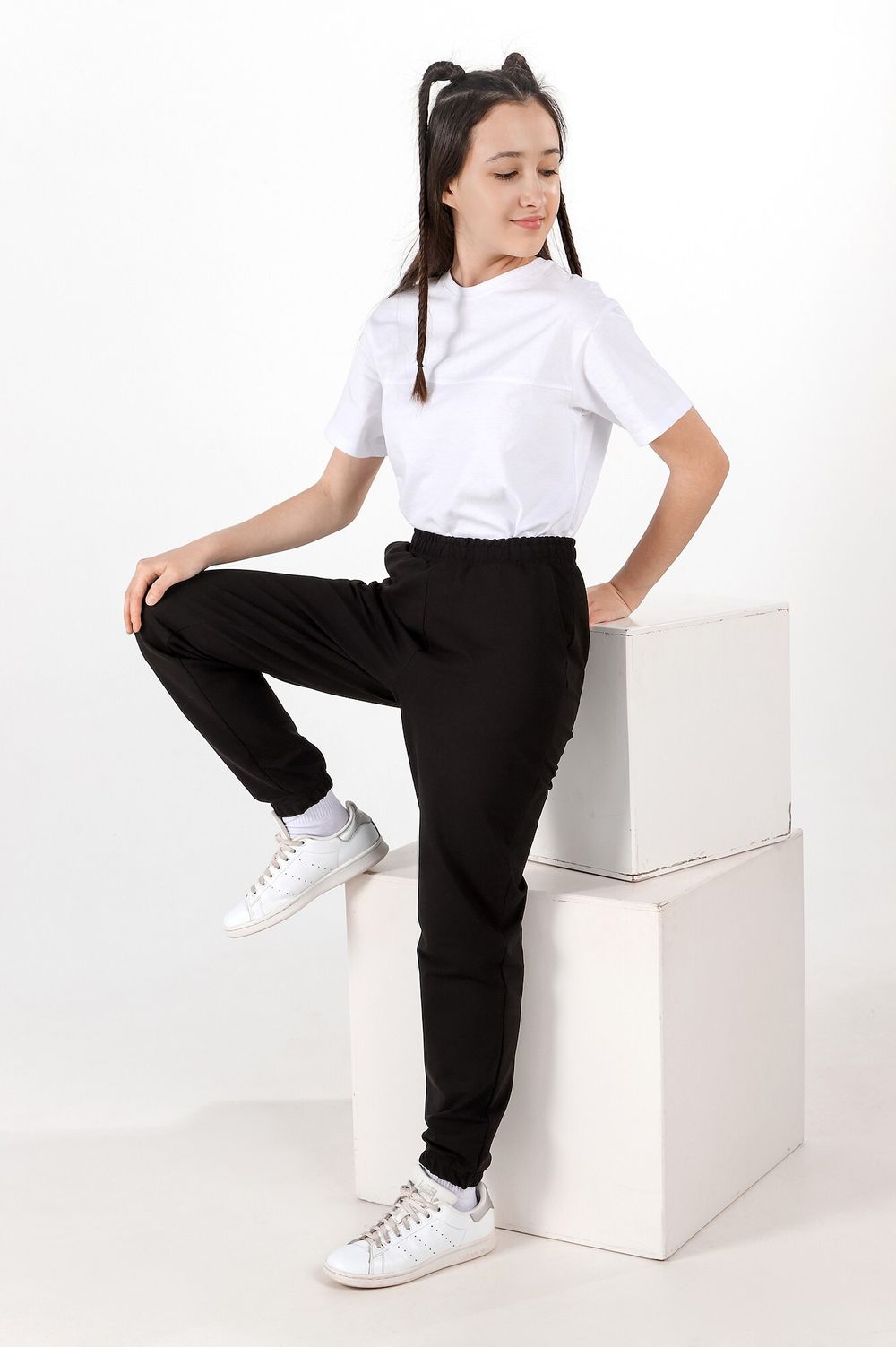 Брюки для девочки Скул-1 Виотекс ЧЁРНЫЙ