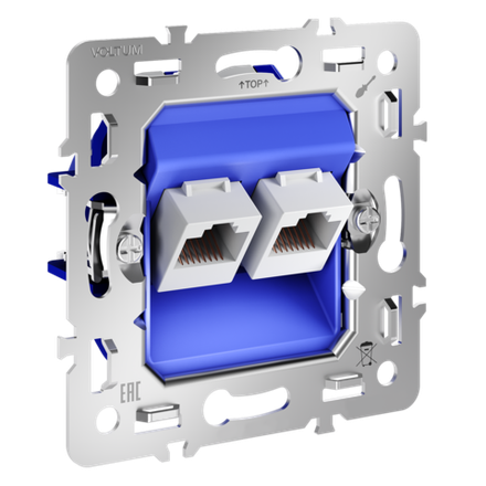 Механизм розетки компьютерной двойной RJ45+RJ45 кат.6, S70