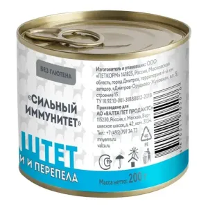 Влажный корм Мнямс "СИЛЬНЫЙ ИММУНИТЕТ" для собак всех пород, паштет из утки и перепела
