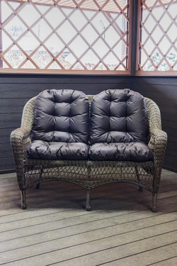 Двухместный диван из ротанга МЭДИСОН «MADISON» арт.М03195 brown с подушками на сидение и спинку