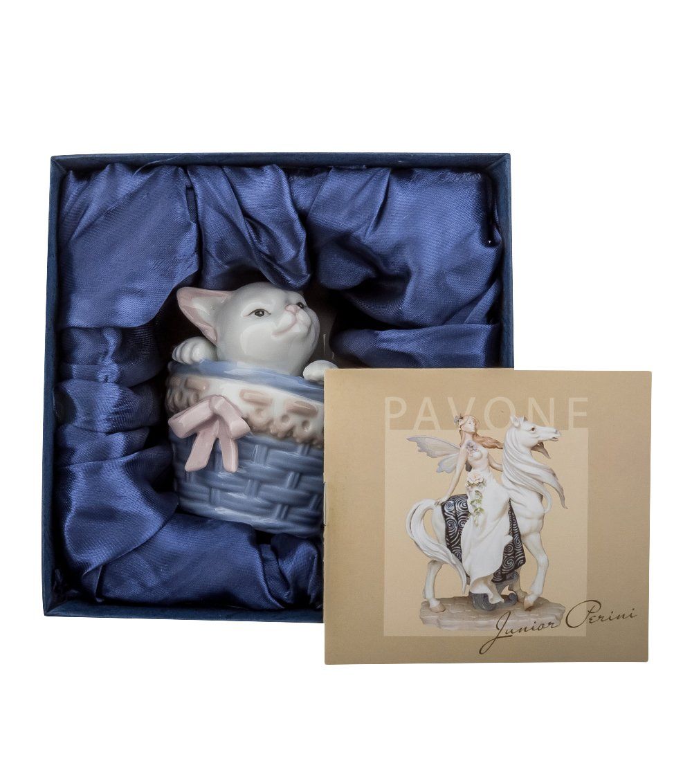 Pavone JP-31/27 Фигурка «Котенок в корзине с цветами»