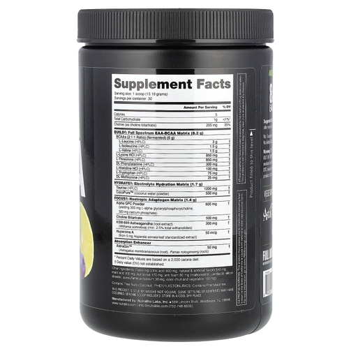 NutraBio, Alpha EAA, черничный лимонад, 395 г (0,87 фунта)