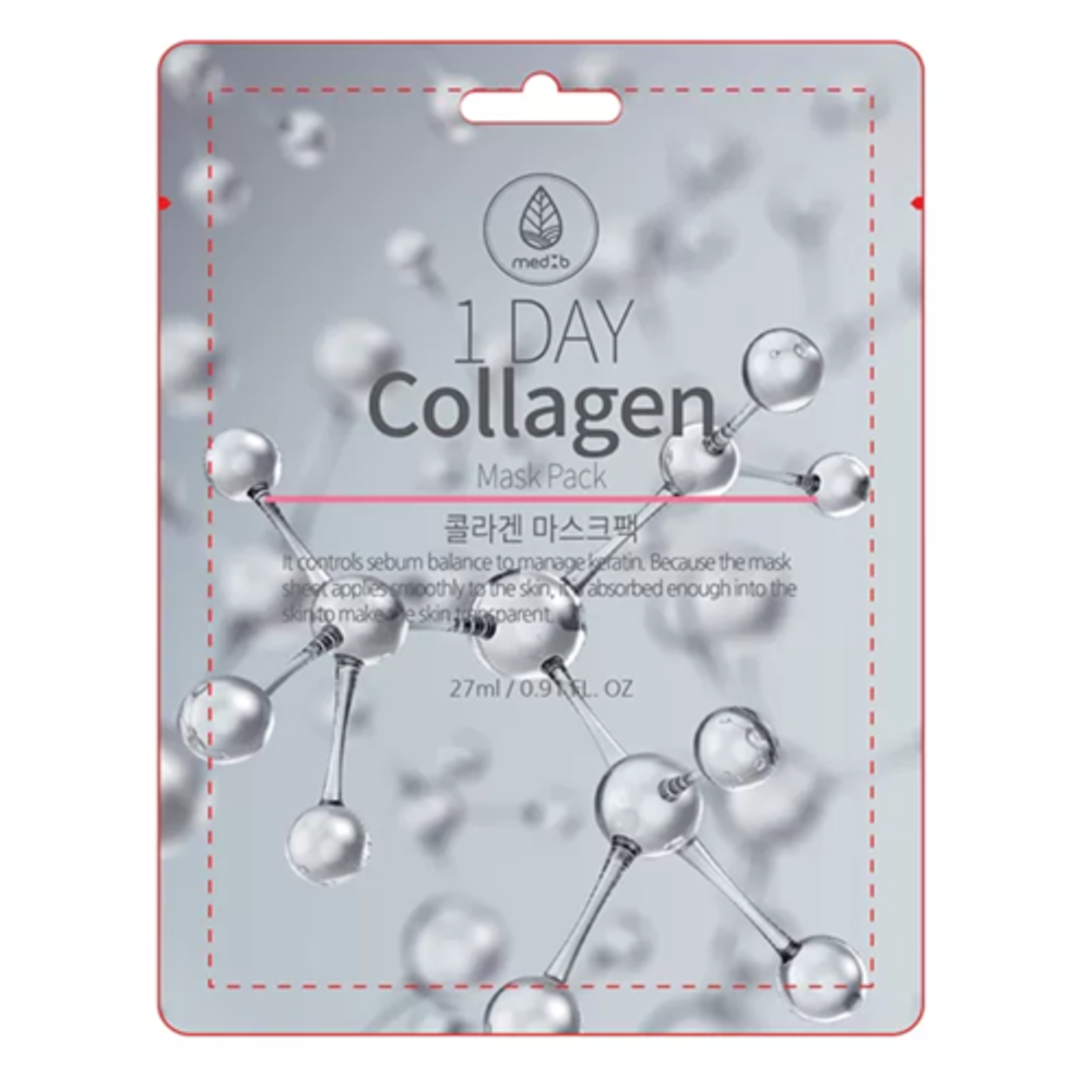 Med B Маска тканевая с коллагеном - 1 Day collagen mask pack, 27мл