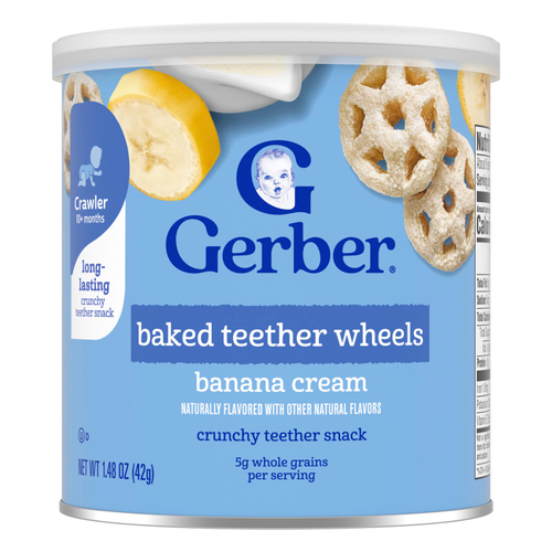 Gerber, запеченные прорезыватели для зубов, для детей от 10 месяцев, банановый крем, 42 г (1,48 унции)