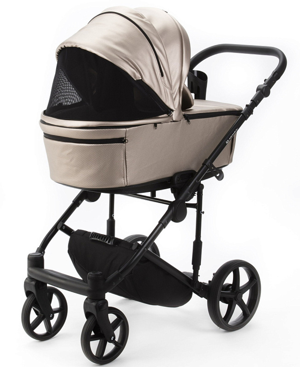Детская коляска Adamex Zico Deluxe New 2 в 1 ZN-SM06 (БЕЖЕВАЯ ПЕРЛ. КОЖА)